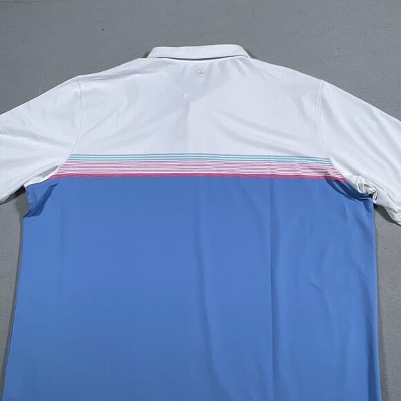 Peter Millar Crown Crafted Polo Shirt Men Size‎ XXL JULIUS Blue White NWT - Picture 10 of 11
